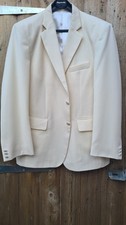 VINTAGE MENS CREAM WOOL CLERMONT DINNER JACKET TUX CRUISE CHRISTMAS 42" SHORT
