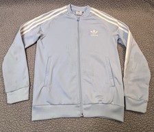Adidas Originals Superstar Track Jacket Youth Size Small Light Blue  White