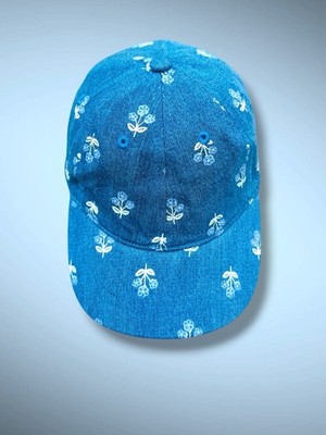 Crew Cuts J Crew Denim Blue Hat With All Over  Floral Pattern Flower Theme