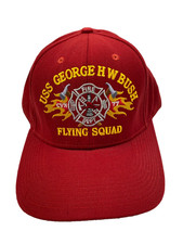 The Corps USS George H W Bush CVN 77 Flying Squad Red Baseball Cap Hat OSFM