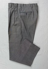 Kirkland Italy Pleated/Cuffed Wool Dress Pants, Slacks. Gray Nailhead, 34X30.