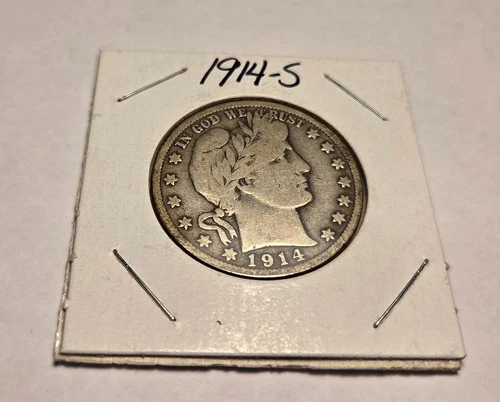 1914 S Barber Half Dollar Silver coin rare collectible Combine for free shipping