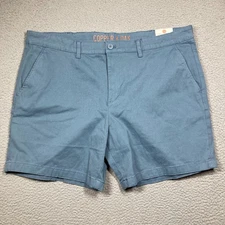Copper & Oak Supply Co Shorts Men's 40 Blue Gray Chino Stretch 7" Inseam NEW
