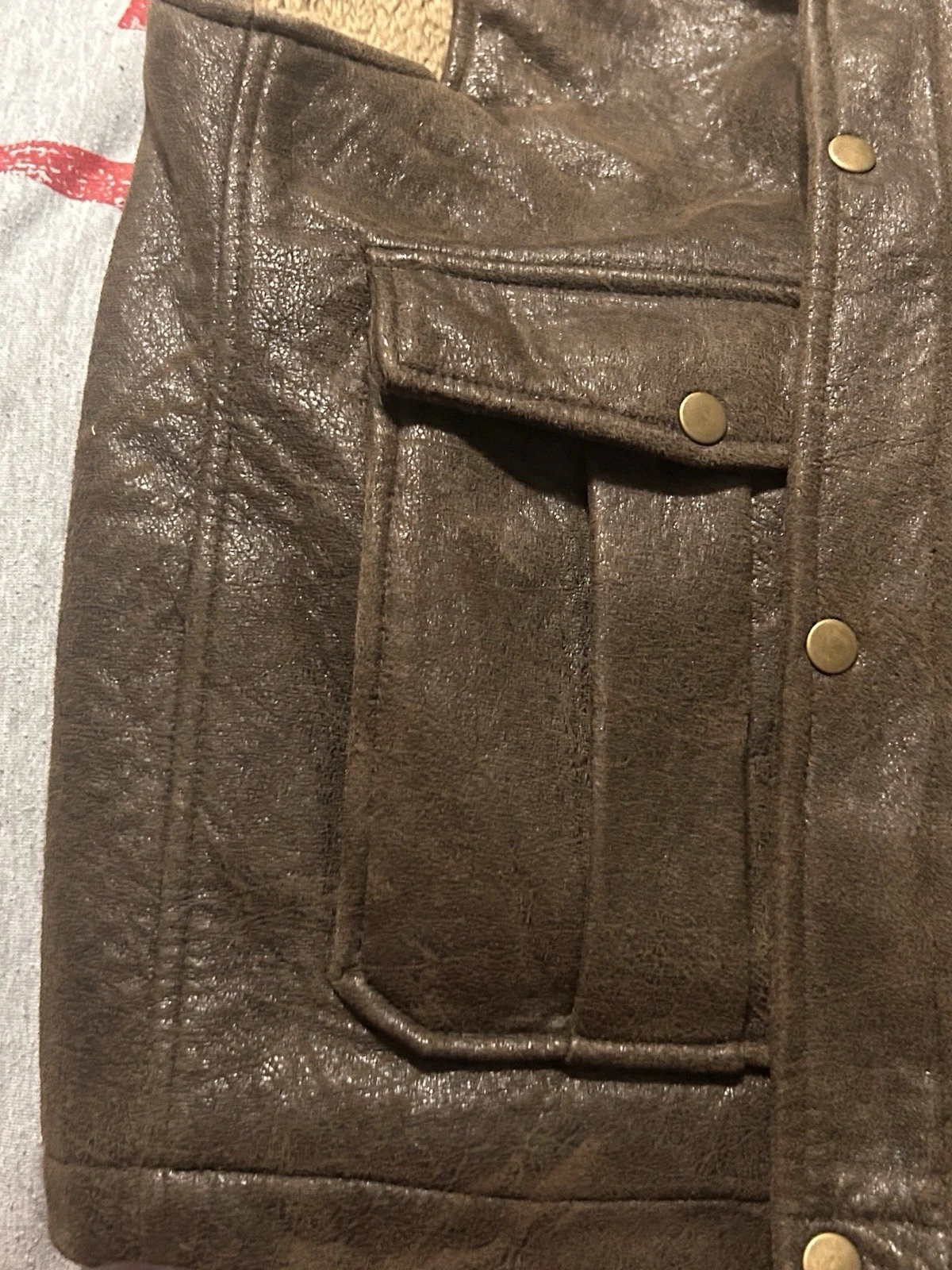 Vintage Johnston & Murphy Faux Suede Vest Men's Size M Sherpa Fleece Lined - product detail image 4