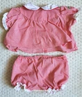Vintage 1985 Coleco Cabbage Patch Kids Red Gingham Dress Matching Bloomers