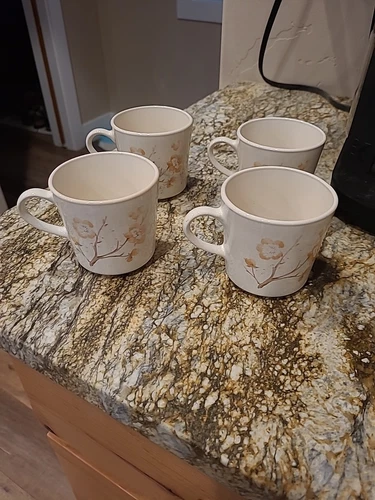Vintage Corning Ware Cherry Blossom Coffee Mug Set