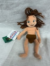 Vintage Disney Store Young Tarzan Bean Bag 9" Plush Stuffed Toy w Tags 1999