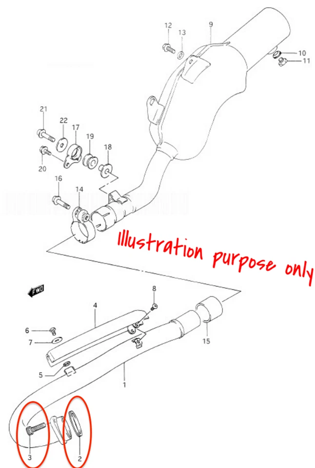 Juego de reparación junta colector escape Suzuki DR-Z250 2001 (Juego completo) Foto 2 de 2