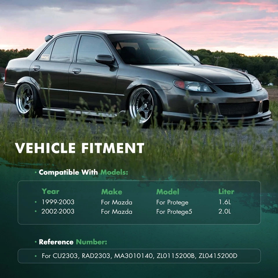 Radiador para 1999-2003 Mazda Protege 2002-2003 Protege5 1.6L 1.8L 2.0L L4 Foto 3 de 4