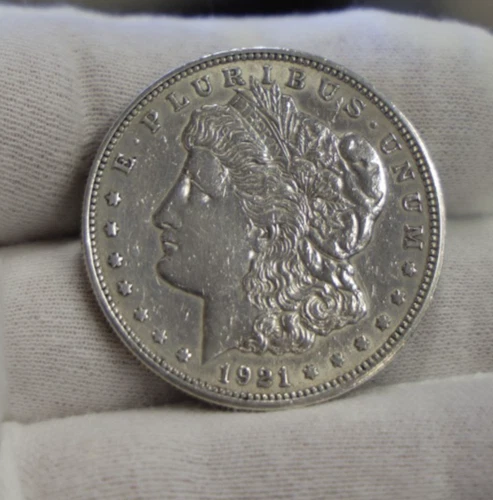 1921 D US Morgan Silver Dollar $1 XF (Polished)
