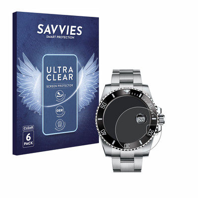 6x Folie für Rolex Submariner (Date) Schutzfolie Displayschutz Display Klar