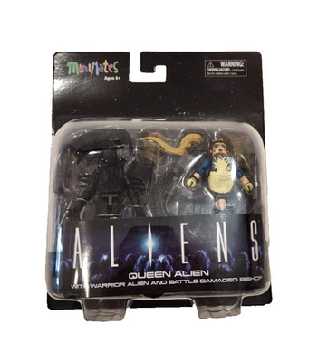 Aliens Queen Alien Figure with Warrior Alien and Damaged Bishop NEW RARE Toys