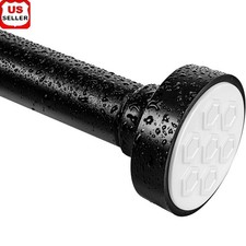 Adjustable Heavy Duty Shower Curtain Rod Tension Mount Carbon Steel Bathroom Use