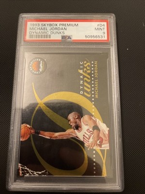 1993 MICHAEL JORDAN Skybox Premium Dynamic Dunks Foil #D4 PSA 9 MINT