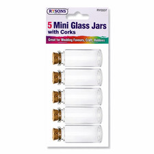 Mini Glass Jars with corks Clear Small Glasses 5 X Bottle Cork Stoppers Crafting