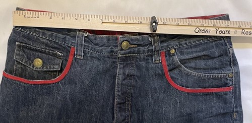 Vintage Crown Holder Men’s Size 36 Embroidered Button Fly Baggy Vtg Y2k Jeans - Picture 7 of 12