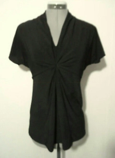 Top busto anudado cuello en V GRACE ELEMENTS S negro manga raglán Foto 2 de 4