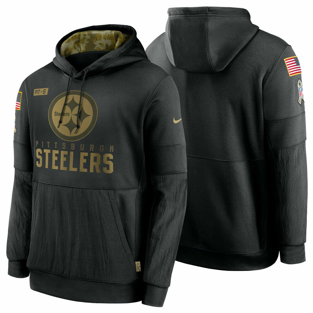 AUTHENTIC Nike Pittsburgh Steelers Men's NFL Salute to Service Hoodie Black  NEW