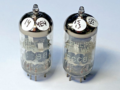 strong pair  ECC88  Philips 6DJ8, Heerlen triangle code, 1964