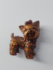 Butler & Wilson Signed BW Enamel Faux Multi-Gem Dog Brooch Pin