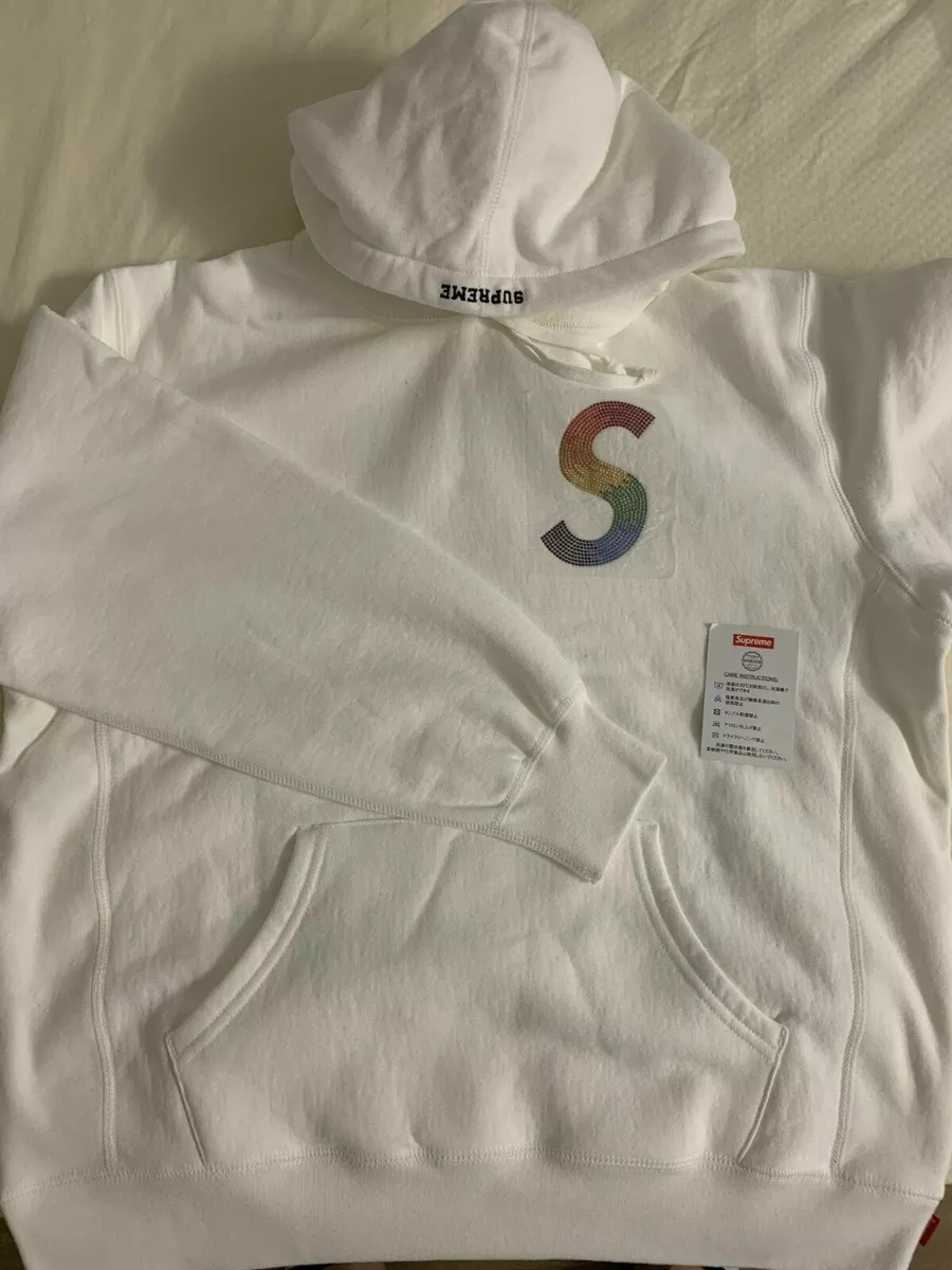 Supreme Swarovski S Logo Hooded Sweatshirt White Size Medium | eBay