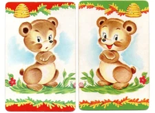 US blank back bears vintage swap cards playing card singles