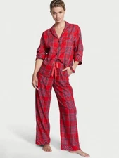 VICTORIA'S SECRET VS FLANNEL LONG PAJAMA SET  size L  /reg