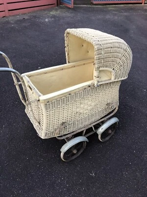 vintage cane dolls pram