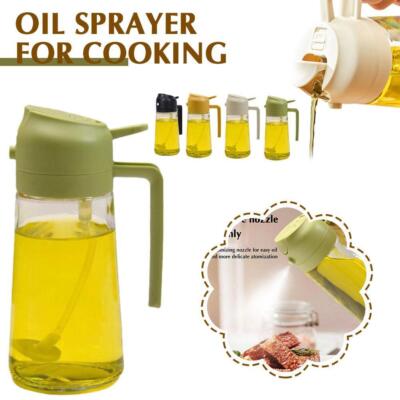 2-in-1 450ML Glass Oil Sprayer and Dispenser Spray Bottle Cooking Dispensers