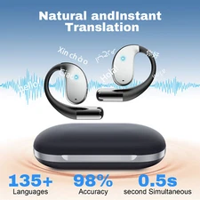 AI Translator Earbuds: 144-Language Real-Time 2-Way Translation, Bluetooth 5.4