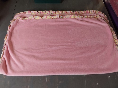 Dr. Seuss Oh! The Places You'll Go Baby Blanket Pink Ruffle Embroidered 36x28 - Picture 6 of 6