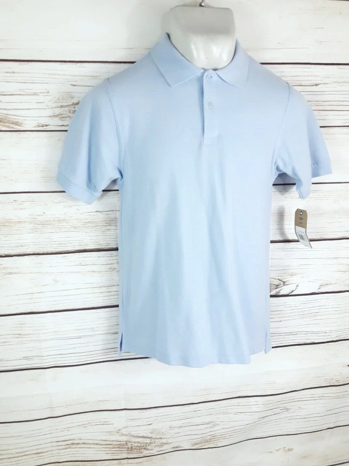 Polo Dockers Niños Talla L 14-16 Azul Claro Mangas Cortas Uniforme Escolar  Foto 2 de 4