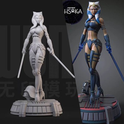 1/10 Ahsoka Tano - Star Wars - GK 3D Harz Weiß Handmade Modell