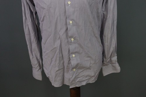 Eton Slim Fit Gray Pinstripe Long Sleeve Button Down Dress Shirt Size 42 / 16 - Picture 2 of 17