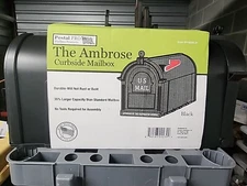 Postal PRO Ambrose Black Post Mount Mailbox ( MAIL BOX ONLY) New In Packaging