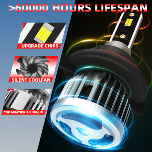 9007/HB5 LED Headlight Bulbs Kit High/Low Beam Super Bright 6000K Cold White - Picture 5 of 10