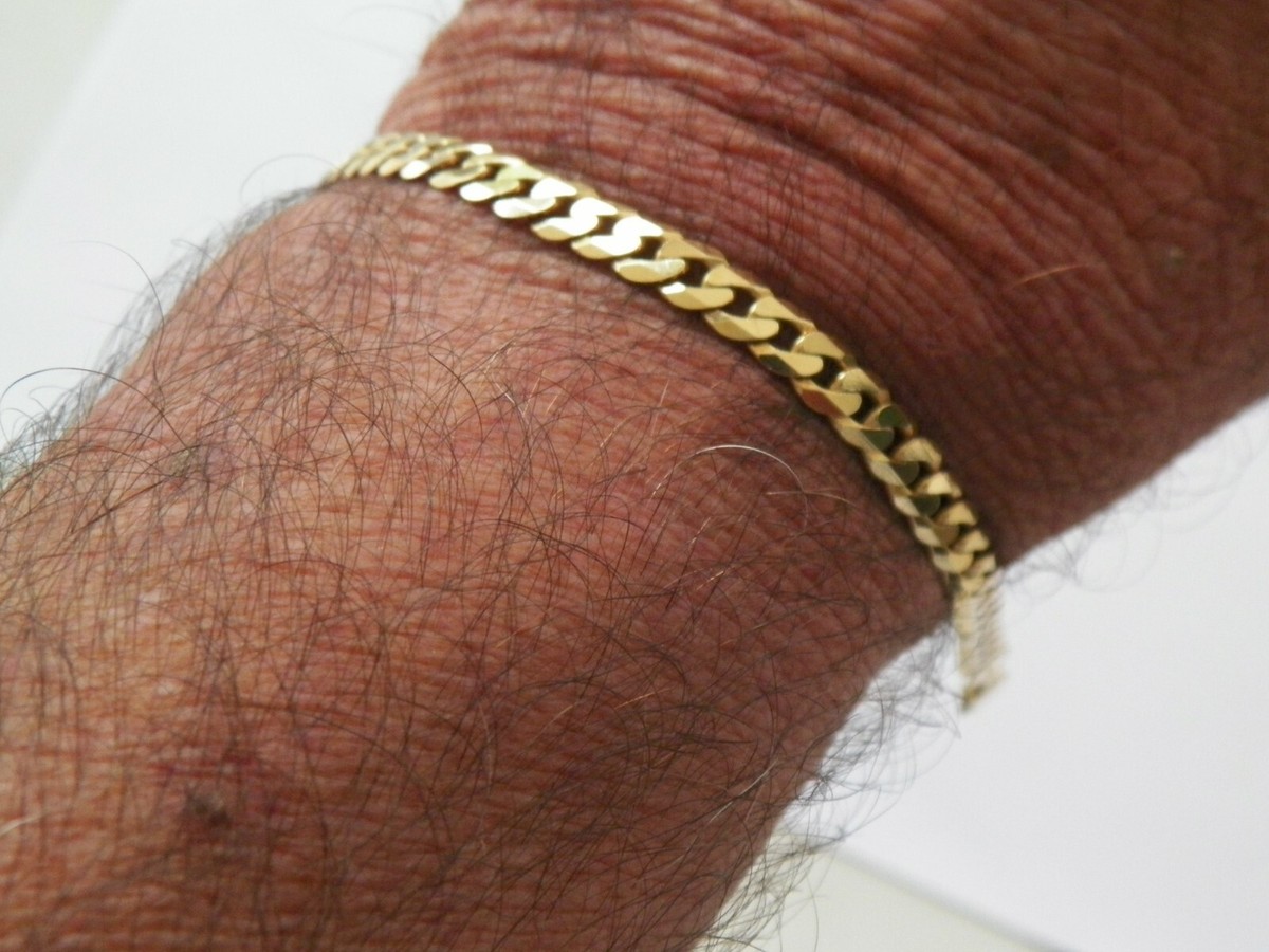ブレスレット Lusaka Pleated Gold Bracelet S. AFRICAN 14K YELLOW GOLD CURB LINK BRACELET 8 1/4'' X 6mm