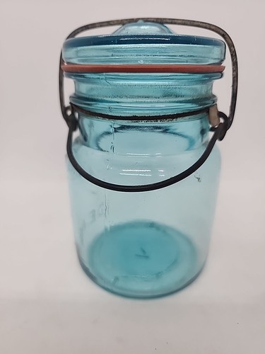 Vintage Ball Wire Ideal 1900's Mason Jar Pint Blue Pat'd July 14th 1908 #7 - Picture 2 of 8