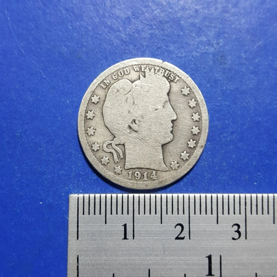 1914 Liberty Quarter Dollar 25C No Mint Mark Rare UNITED STATES OF AMERICA - Image 2 of 4