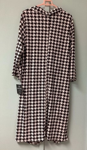 Mlle Gabrielle Dress Womens Plus Size 3X Brown Geometric Ruched 3/4 Sleeve New - Picture 3 of 20