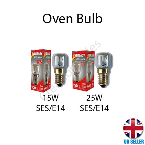 Oven Bulb Lamp 300°C Cooker Appliance Light 15W 25W Small Screw E14 SES 240V UK - Image 1 of 1