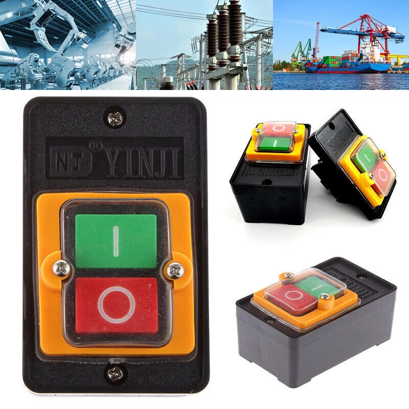 Motor Push Button Drill Switch Machine WaterProof ON/OFF for 10A 380V KAO-10KH - Image 3 of 4