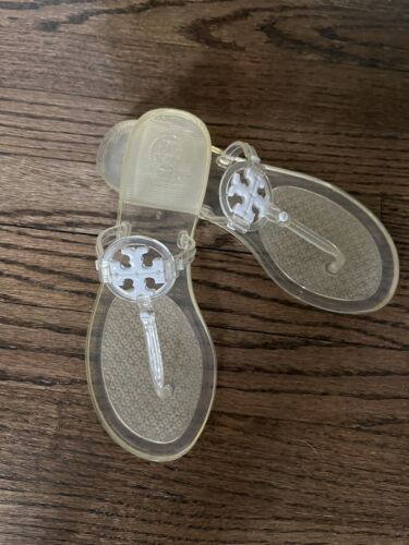 TORY BURCH MINI MILLER JELLY THONG SANDAL CLEAR WOMEN'S SIZE 6 - Picture 1 of 6