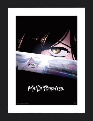 Hell's Paradise Teaser Art gerahmtes Bild Anime Manga Gabimaru Sagiri Merch Fan