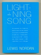 Lewis NORDAN / Lightning Song Uncorrected Proof 1st 1997