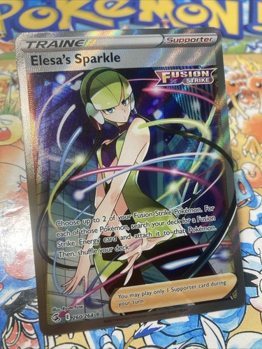 Pokémon TCG Elesa's Sparkle Fusion Strike 260/264 Holo Full Art Ultra Rare - Picture 2 of 7