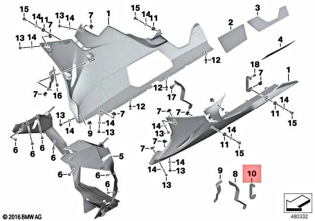 Genuine BMW K46 0D21 0D30 0D40 Holder Engine Spoiler Rear 
