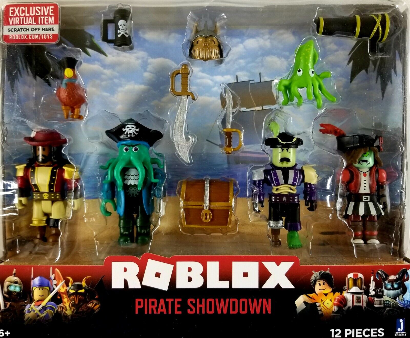 Roblox Pirate Showdown 4 Figure Pack Set 12 Pieces Plus Virtual Item New In  Box