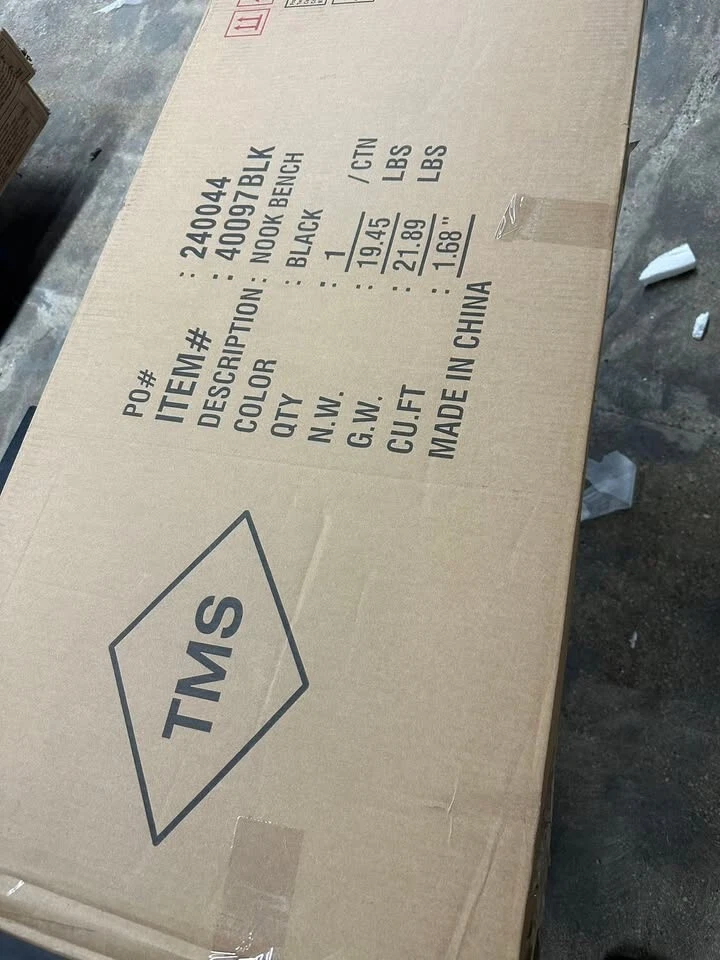 TMS Furniture 40097BLK Nook Dining Bench, Black - Image 2 of 3