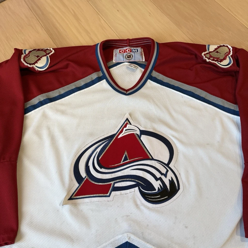 Camiseta De Colección Colorado Avalanche 2XL Blanca Años 90 CCM Stanley Cup Champions Foto 3 de 4